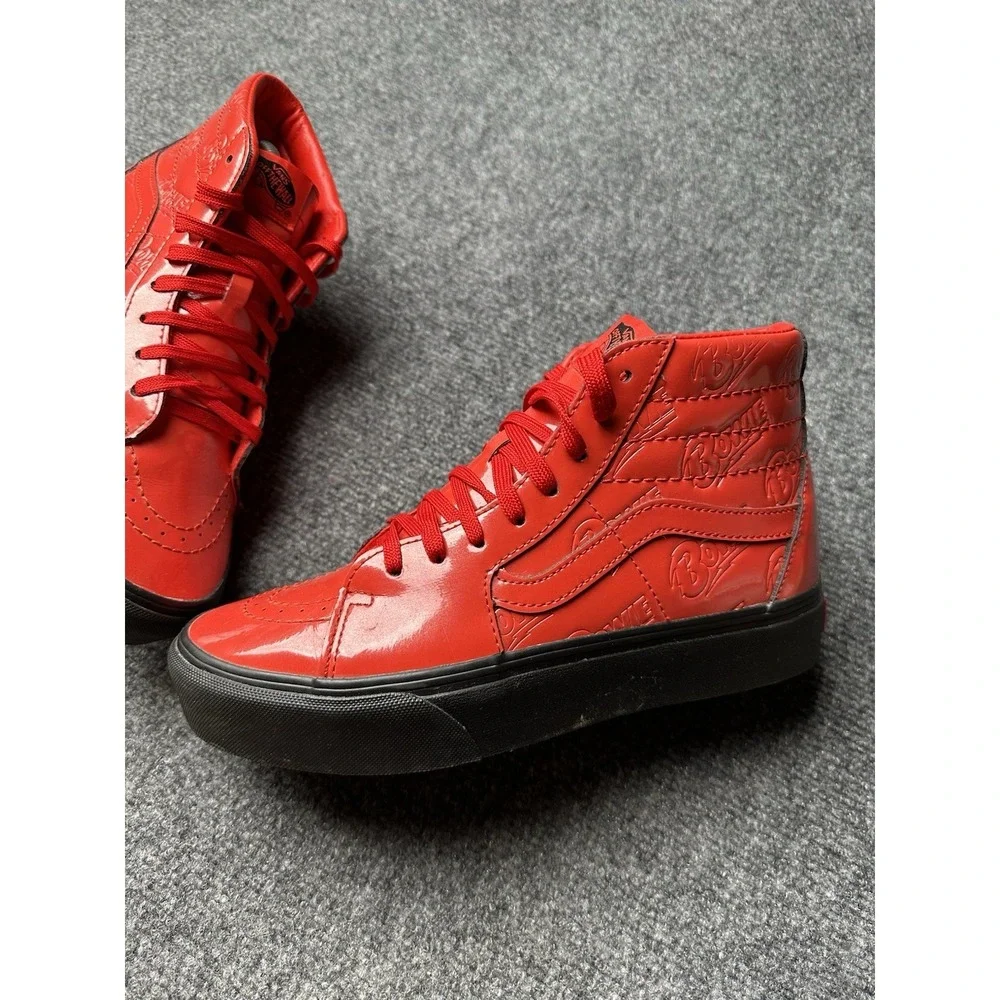 Womens Vans Sk8-Hi Platform 2.0 Bowie Ziggy Red Leather, Size US 8